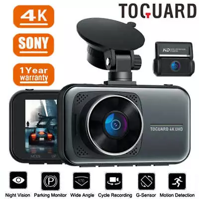 $118.99 • Buy Car Dash Camera Sony Super Night Vision 4K DVR Recorder Front And Rear Dual Cam
