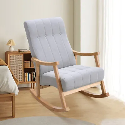 £149.95 • Buy Nursery Chair Rocking Chair Accent Chair Wing Back Armchair Rocker Living Room