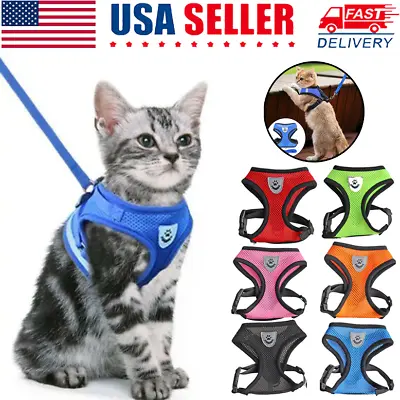 Cat Dog Pet Harness Adjustable Control Vest Dogs Reflective S M L XL Leash • $5.33