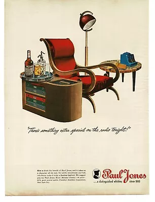 1945 Paul Jones Whiskey MCM Danish Furniture Vintage Print Ad 1 • $15.30