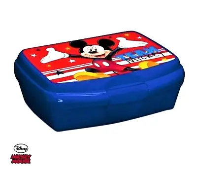 Disney Mickey Mouse Kids Lunchbox Bread Box Mickey Breakfast Box Sandwich Box • £7.36