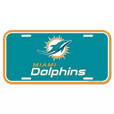 MIAMI DOLPHINS 6 X12  OFFICIAL LOGO LICENSE PLATE CAR NEW WINCRAFT 🐬 • $11