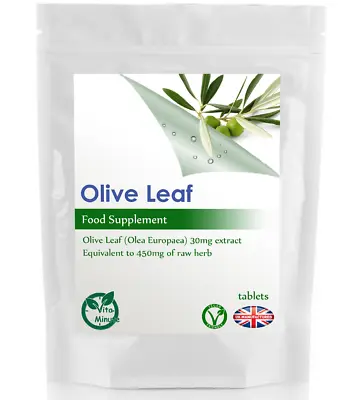 Olive Leaf 450mg Extract - 100 Tablets - FREE UK DELIVERY | Oleuropein | UK (V) • £6.99
