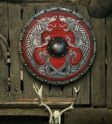 £122.62 • Buy Beautiful Medieval Viking Shield 24  Round Wooden Shield Heavy Metal Fitted Gift