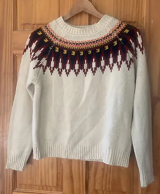 COTTON ON Knit Wear Womens Colorful Pink Nordic Knit Sweater Beige Size S • $14.71