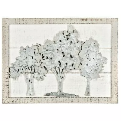 Layered Trees Metal Wall Décor With Wooden Frame Elegant Home Décor  • $33.99