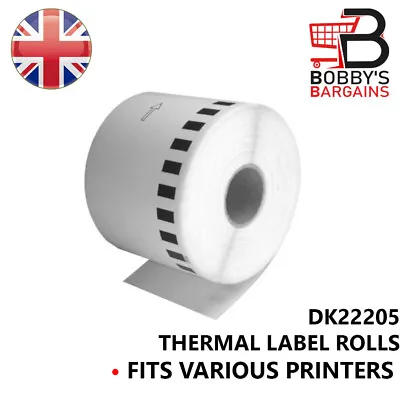 Brother Labels Dk22205 Compatible Printer Label Fits Ql700 Ql710w Ql560 Ql570 • £79.95