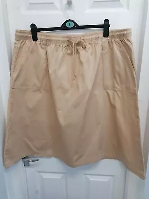 BNWT Light Tan Cotton Chambray Skirt Size 26/28 - 01/08 • £4.99