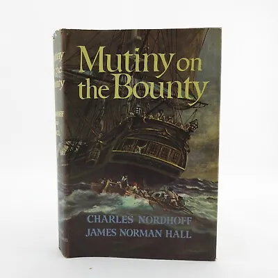 Vintage Mutiny On The Bounty Hardback Book DJ 1960 Nordhoff James Norman Hall • $19.99