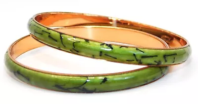 5959 (2) Matched Set Of Pristine MATISSE RENOIR Enameled COPPER Bangles Al • $52