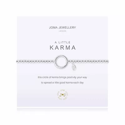 Joma Jewellery Silver Plated Beaded Bracelet A Little KARMA + Gift Bag 171 • £15.99