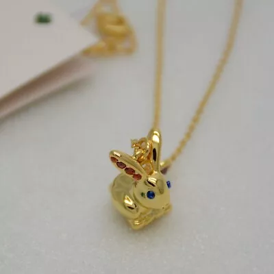 Kate Spade New York Jewelry Bunny Pendant Gold Plated Necklace Enamel Rabbit NWT • $17.99