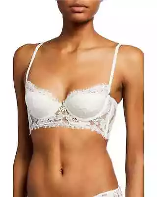 La Perla L129419 Ivory Lawinia Rose Longline Underwire Bra Size 36C • $292.50