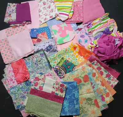 2 + Lbs Vintage Summer Fabric Scraps Bundle Quilting Quilt Blocks Fat Quarter • $15