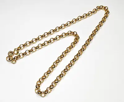 J. Crew Gold Tone Rolo Link Chain 34  Long Necklace 3/8  Wide • $34.99