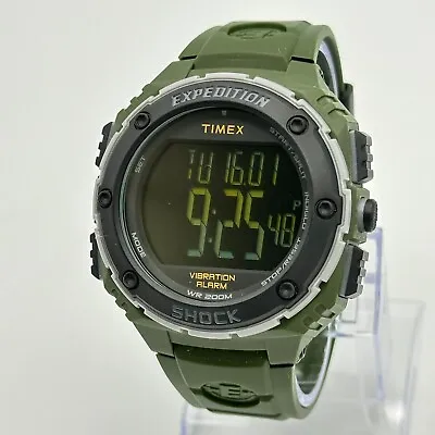 Men's TIMEX Expedition Digital LCD Green Shock Resistant Watch Indiglo TW4B24100 • $59.99