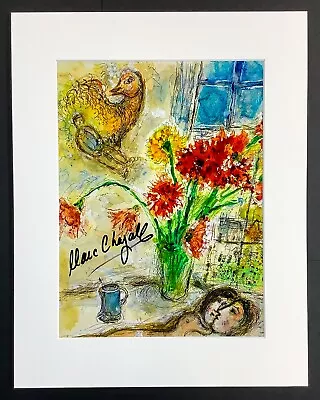 MARC CHAGALL - 11x14 Inch Matted Print - FRAME READY - Hand Signed Signature • $196.50