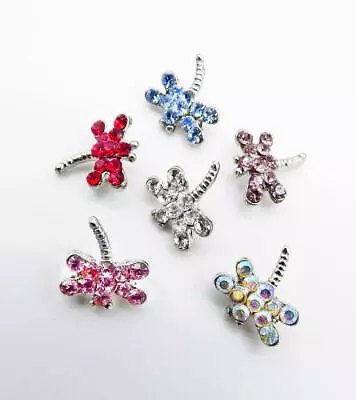 ADORABLE Sparkle Crystals Petite Dainty DRAGONFLY Invisible Stretch Toe Ring NEW • $7.19