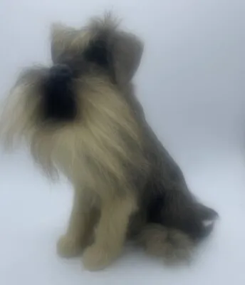 Unbranded Beautiful Real Fur 9” Tall Dog Schnauzer Figure • $34.77