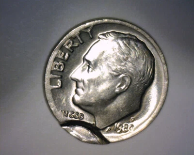 $28.50 • Buy 1980 P ROOSEVELT DIME,  INDENT W/ 10% BROCKAGE,  PARTIAL COLLAR,   US ERROR COIN