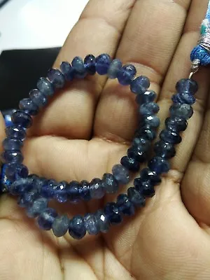 Aaa Iolite Rondelle Faceted 7-8 Mm Gemstone Beads  7  Long Strands • $24.99