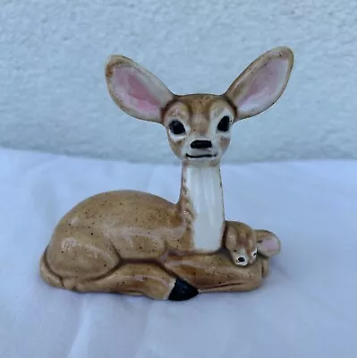 Vintage Figurine Doe Resting With Fawn • $12.50