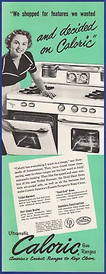 Vintage 1952 CALORIC Automatic Gas Ranges Stove Kitchen Appliance 50's Print Ad • $12.95