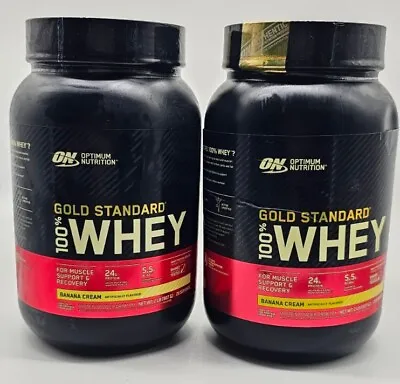 X2 Banana Cream Gold Standard Whey Protein 2 Lb Optimum Nutrition Isolate Lot 2 • $60