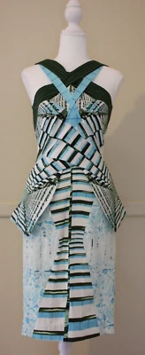 $149 • Buy Peter Pilotto Dress Size 8 Green White Blue