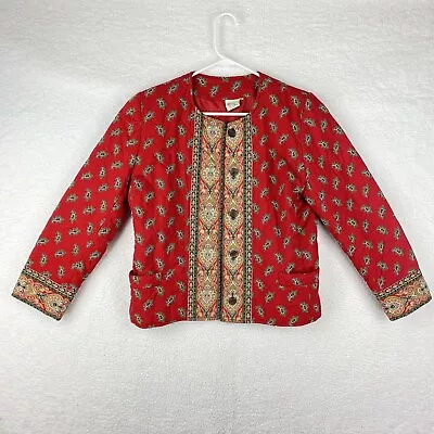 Vintage Vera Bradley Jacket Size S 90s Quilted Retired Pattern Red Paisley • $39.99