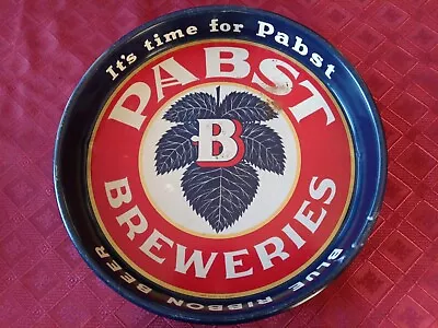 Vintage Pabst Blue Ribbon Breweries Metal PBR Beer Tray - It’s Time For A Pabst • $89.99