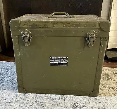 Vintage Military US ARMY Signal Corps Projector Case Foot Locker Wood RARE • $149.99