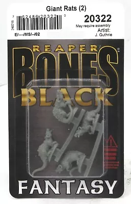 Reaper 20322 Giant Rats (Bones Black) Tomb Rodents Vermin Animals MIniatures • $2.99