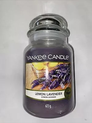 Yankee Scented Candle In Lemon Lavender - Large Jar 623g  - Prompt UK Dispatch • £25