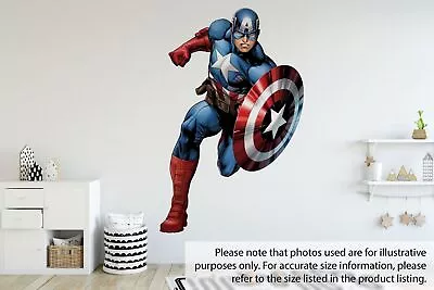 Capitan America Marvel Avengers 3d Wall Sticker Removable Children Bedroom Vinyl • £7