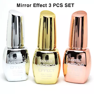 Santee Metallic Magic Mirror Effect Chrome Nail Polish Nail Vanish 3 Color SET  • $10.99