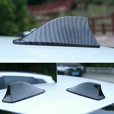 Shark Fin Car Roof Antenna Carbon Fiber Radio FM AM Antena Radio Universal Screw • $15.71