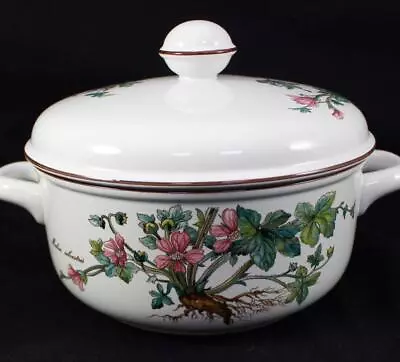 Villeroy And Boch Botanica Round Covered Vegetable Bowl Malva Flowers • $80.88