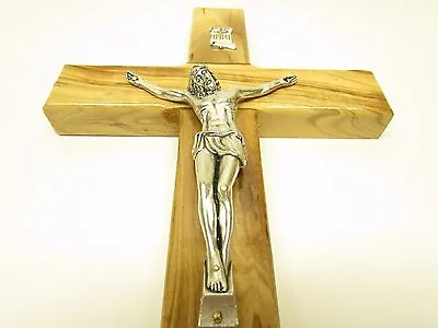 10  Large Olive Wood Crucifix - Hanging Wall Cross - Hand Made In The Holy Land • $21.95