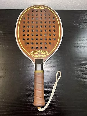 Vintage Marcraft Autograph Paddle Ball Racquet Paddle  APTA Wood • $22