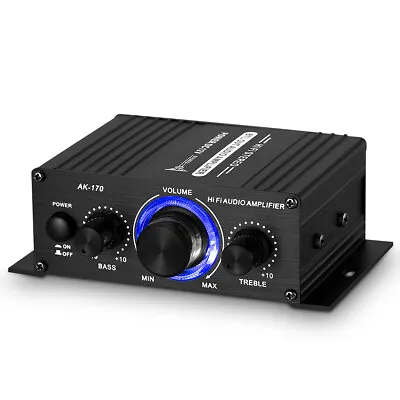 AK170 Power Amplifier For Home/Car/Marine/Motorcycle 2 Channel Stereo Audio Amp • $16.99