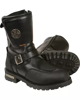 Milwaukee Leather Men's 9  Waterproof Gear Shirt Protection Boot Round Toe Black • $163.19