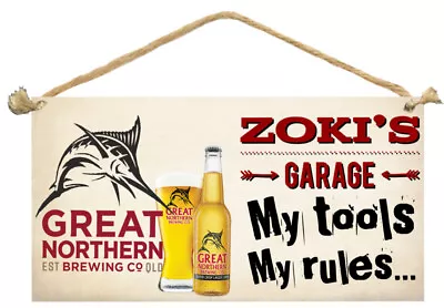 Great Northern Wooden Sign Plaque Personalised Country BarGARAGE Shed Beer • $15