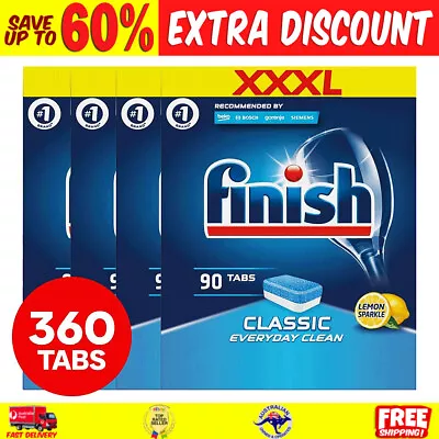 $72.57 • Buy 4 X 90pk Finish Powerball Classic Dishwasher Tabs Lemon Sparkle Bulk Packs