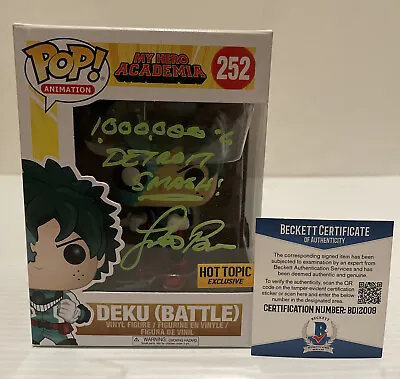 Justin Briner Signed DEKU Battle Exclusive MY HERO ACADEMIA Funko Pop BECKETT ZZ • $89.99