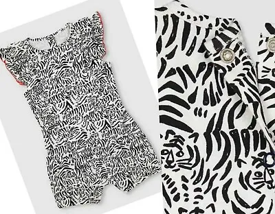 £7.95 • Buy Myleene Klass Girls Baby Playsuit MY K Summer Shorts Outfit Animal Tiger Print 