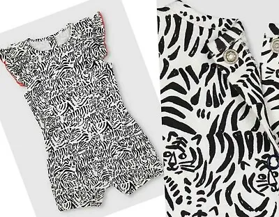 Myleene Klass Girls Baby Playsuit MY K Summer Shorts Outfit Animal Tiger Print  • £5.95