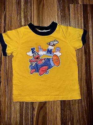 Sesame Street Elmo Vintage Y2K Tshirt Graphic Tee Plane Embroidered Sz 3T Boys • $18