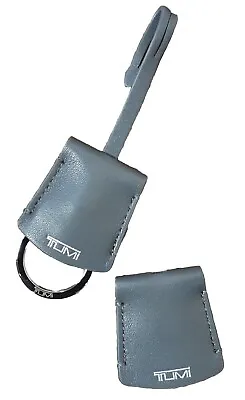 New Tumi Key Fob Key Chain W.extra Envelop In Light Gray/ Silver Logo Leather  • $29