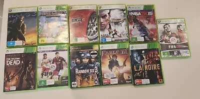 Xbox 360 And Xbox Bulk Bundle Games Fifa Halo Minecraft Fable Nba Pgr4 Clancy • $80